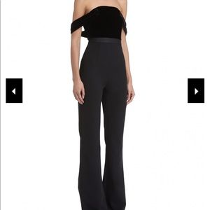 AQAQ BLACK SUEDE /FABRIC Jumpsuit US 8. New W/Tags